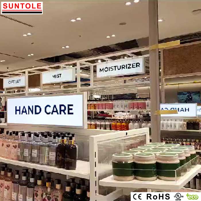 Retail Shelving Lightbox signage