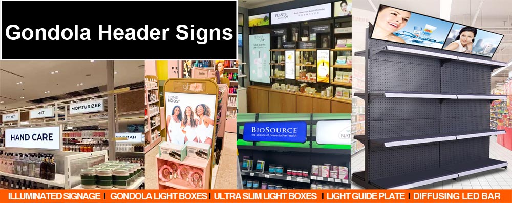 Get noticed with Gondola Header Sign Affordable and user-friendly display solutions